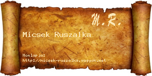 Micsek Ruszalka névjegykártya
